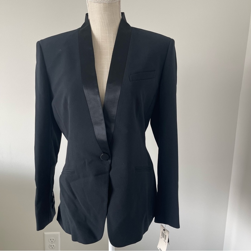 Anne Klein Black Blazer with Satin Lapel